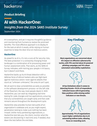 AI with HackerOne: Insights from the 2024 SANS Institute Survey