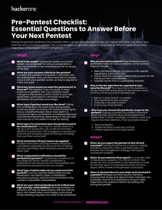 Pre-Pentest Checklist: Essential Questions to Answer Before Your Next Pentest