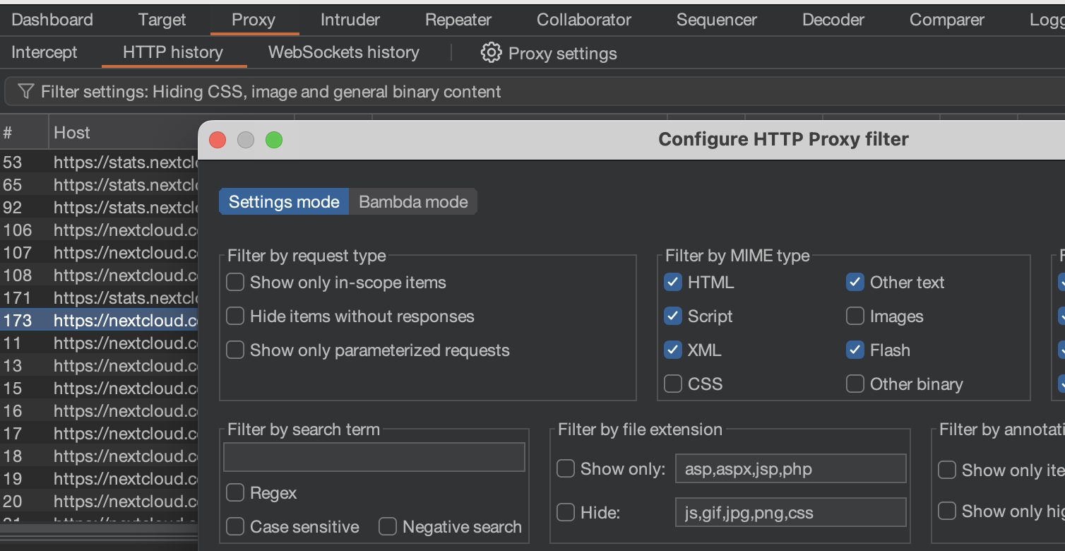 HTTP proxy filter