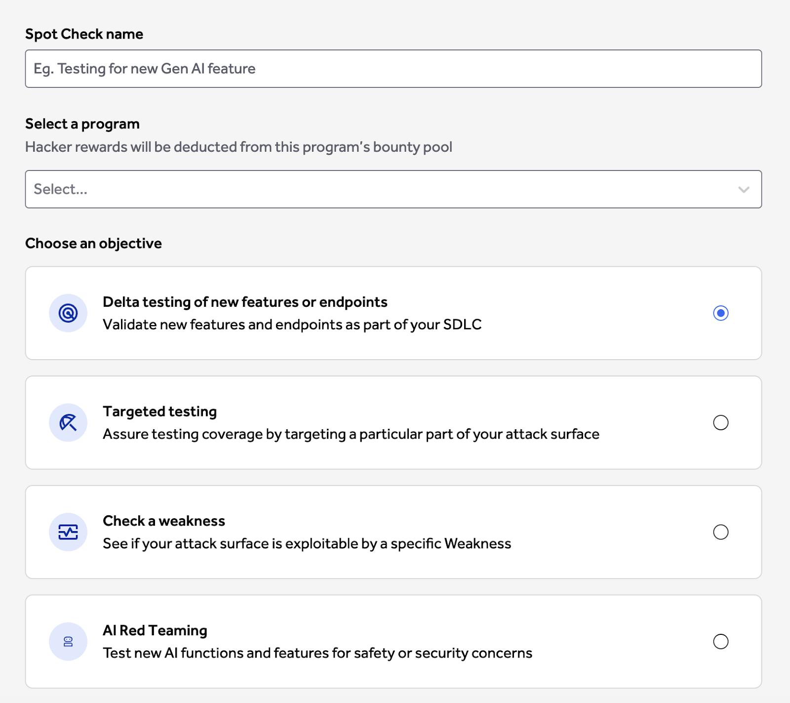 HackerOne Spot Checks interface