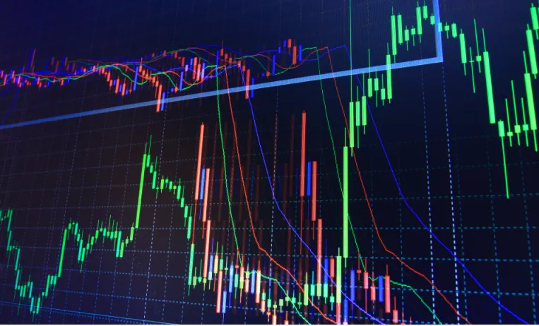 financial chart on a screen