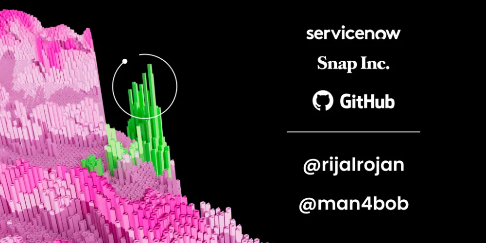 Image showing ServiceNow, GitHub, and Snap logos, along with hacker handles for @rijalrojan and @man4bob.